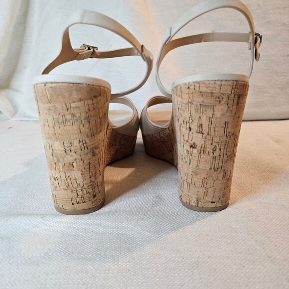 K Studio High Wedge Tan Sandals - Size 10 - Picture 4 of 7